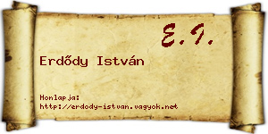 Erdődy István névjegykártya